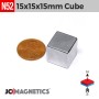 15mm x 15mm x 15mm N52 Neodymium Cube Magnet - 19/32" Rare Earth 15x15x15mm