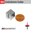 2mm x 2mm x 2mm N52 Neodymium Cube Magnet - Micro Cube