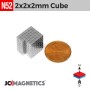 2mm x 2mm x 2mm N52 Neodymium Cube Magnet - Micro Cube