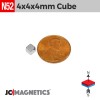 4mm x 4mm x 4mm N52 Neodymium Cube Magnet - 5/32" Rare Earth 4x4x4mm 4mm x 4mm x 4mm N52 Neodymium Cube Magnet - 5/32" Rare Earth 4x4x4mm