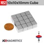 10mm x 10mm x 10mm N52 Neodymium Cube Magnet - 25/64" Block 10x10x10mm