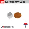 10mm x 10mm x 10mm N52 Neodymium Cube Magnet - 25/64" Block 10x10x10mm