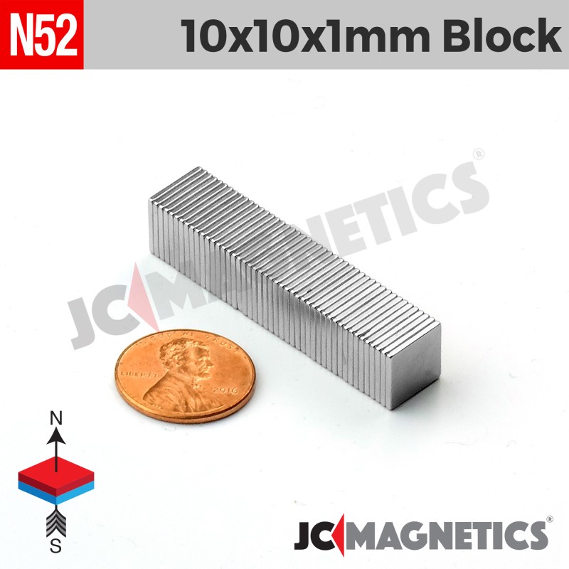 10mm x 10mm x 1mm N52 Neodymium Magnet 25/64" x 1/32 Square Block 10x10x1mm 10mm x 10mm x 1mm N52 Neodymium Magnet 25/64" x 1/32 Square Block 10x10x1mm