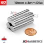 10mm x 2mm N52 Neodymium Disc Magnet - 25/64" x 5/64" - 10x2mm