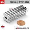 10mm x 3mm N52 Neodymium Disc Magnet - 25/64" x 1/8" - 10x3mm 10mm x 3mm N52 Neodymium Disc Magnet - 25/64" x 1/8" - 10x3mm