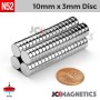 10mm x 3mm N52 Neodymium Disc Magnet - 25/64" x 1/8" - 10x3mm