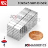 10mm x 5mm x 3mm N52 Neodymium Block Magnet - 1/8" Power Strip 10x5x3mm