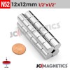 12mm x 12mm N52 Neodymium Cylinder Magnet - 15/32" x 15/32" - 12x12mm