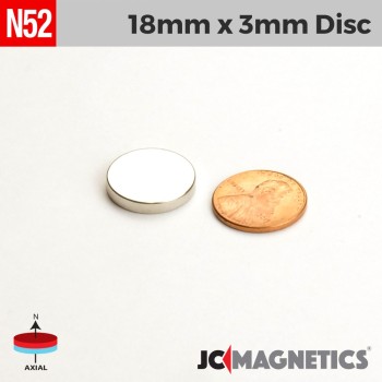 18mm x 3mm 45/64in x 1/8in N52 Discs Rare Earth Neodymium Magnet 18x3mm 18mm x 3mm 45/64in x 1/8in N52 Discs Rare Earth Neodymium Magnet 18x3mm