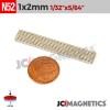 1mm x 2mm N52 Neodymium Cylinder Magnet - 1/32" x 5/64" Micro Rod 1x2mm