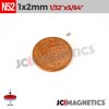1mm x 2mm N52 Neodymium Cylinder Magnet - 1/32" x 5/64" Micro Rod 1x2mm