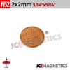 2mm x 2mm N52 Neodymium Cylinder Magnet - 5/64" x 5/64" Rod 2x2mm