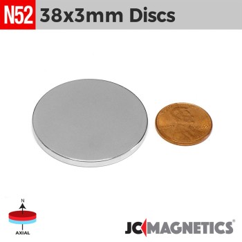 38mm x 3mm - 1.5in x 1/8in N52 Round Discs Rare Earth Neodymium Magnet 38x3mm 38mm x 3mm - 1.5in x 1/8in N52 Round Discs Rare Earth Neodymium Magnet 38x3mm