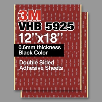 3M VHB 5925 12"x18" Double Sided Strong Adhesive 0.6mm thickness black sheets