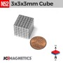 3mm x 3mm x 3mm N52 Neodymium Cube Magnet - 1/8" Rare Earth