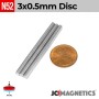 3mm x 0.5mm N52 Neodymium Disc Magnet - 1/8" x 1/64" Ultra-Thin 3x0.5mm