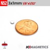 3mm x 1mm N52 Neodymium Disc Magnet - 1/8" x 1/32" Thin Disc 3x1mm
