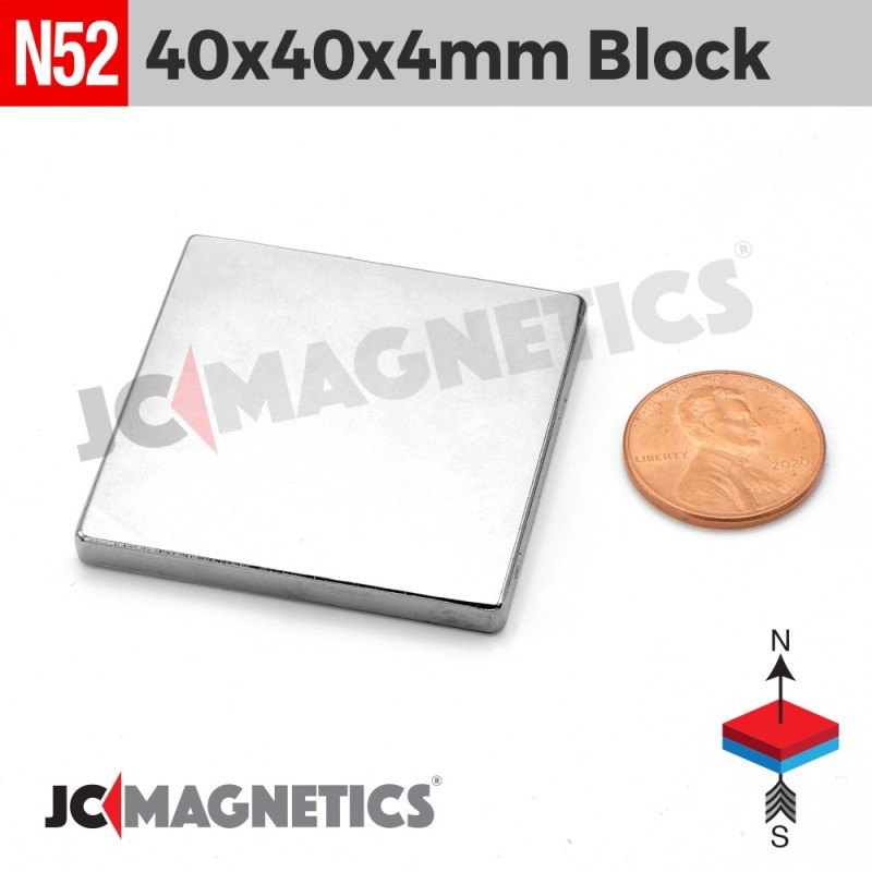40mm x 40mm x 4mm N52 Square Block Rare Earth Neodymium Magnet 40x40x4mm 40mm x 40mm x 4mm N52 Square Block Rare Earth Neodymium Magnet 40x40x4mm