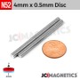 4mm x 0.5mm N52 Neodymium Disc Magnet - 5/32" x 1/64" Ultra-Thin 4x0.5mm