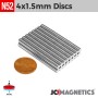 4mm x 1.5mm N52 Neodymium Disc Magnet - 5/32" x 1/16" Rare Earth 4x1.5mm