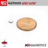 4mm x 1mm N52 Neodymium Disc Magnet - 5/32" x 1/32" Thin Disc 4x1mm 4mm x 1mm N52 Neodymium Disc Magnet - 5/32" x 1/32" Thin Disc 4x1mm