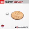 4mm x 2mm N52 Neodymium Disc Magnet - 5/32" x 5/64" Strong Disc 4x2mm 4mm x 2mm N52 Neodymium Disc Magnet - 5/32" x 5/64" Strong Disc 4x2mm