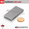 4mm x 3mm N52 Neodymium Cylinder Magnet - 5/32" x 1/8" Strong Disc 4x3mm