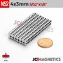4mm x 3mm N52 Neodymium Cylinder Magnet - 5/32" x 1/8" Strong Disc 4x3mm