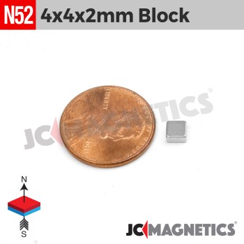 4mm x 4mm x 2mm N52 Square Block Rare Earth Neodymium Magnet 4x4x2mm 4mm x 4mm x 2mm N52 Square Block Rare Earth Neodymium Magnet 4x4x2mm