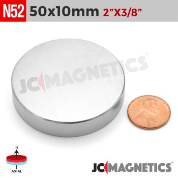 50mm x 10mm N52 Rare Earth Super Strong Neodymium Magnet Discs 50x10mm 50mm x 10mm N52 Rare Earth Super Strong Neodymium Magnet Discs 50x10mm