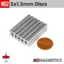 5mm x 1.5mm N52 Neodymium Disc Magnet - 13/64" x 1/16" Rare Earth 5x1.5mm