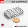 5mm x 3mm N52 Neodymium Cylinder Magnet - 13/64" x 1/8" Strong Disc 5x3mm