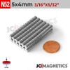 5mm x 4mm N52 Neodymium Cylinder Magnet - 13/64" x 5/32" Disc 5x4mm