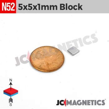 5mm x 5mm x 1mm N52 Thin Square Block Rare Earth Neodymium Magnet 5x5x1mm 5mm x 5mm x 1mm N52 Thin Square Block Rare Earth Neodymium Magnet 5x5x1mm