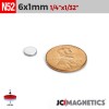 6mm x 1mm N52 Neodymium Thin Disc Magnet - 15/64" x 1/32" Thin Disc 6x1mm