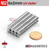 6mm x 2mm N52 Neodymium Disc Magnet - 15/64" x 5/64" Strong Disc 6x2mm 6mm x 2mm N52 Neodymium Disc Magnet - 15/64" x 5/64" Strong Disc 6x2mm