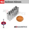 6mm x 3mm Hole 2mm N52 Countersunk Ring Rare Earth Neodymium Magnet 6x3mm H2mm