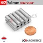 7mm x 1mm 9/32in x 1/32in N52 Thin Discs Rare Earth Neodymium Magnet 7x1mm