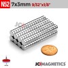 7mm x 3mm 9/32in x 1/8in N52 Discs Rare Earth Neodymium Magnet 7x3mm