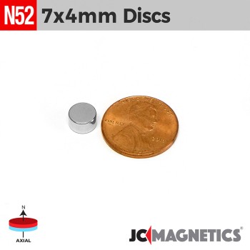 7mm x 4mm 5/16in x 1/8in N52 Discs Rare Earth Neodymium Magnet 7x4mm 7mm x 4mm 5/16in x 1/8in N52 Discs Rare Earth Neodymium Magnet 7x4mm