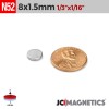 8mm x 1.5mm 5/16in  x 1/16in N52 Discs Rare Earth Neodymium Magnet 8x1.5mm