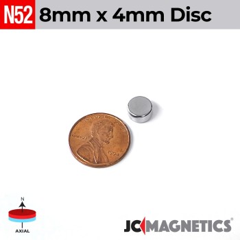 8mm x 4mm 5/16in x 5/32in N52 Discs Rare Earth Neodymium Magnet 8x4mm 8mm x 4mm 5/16in x 5/32in N52 Discs Rare Earth Neodymium Magnet 8x4mm