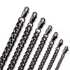 Black Beveled Cuban Link Chain Necklace – Stainless Steel (3–10mm)