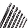 Black Beveled Cuban Link Chain Necklace – Stainless Steel (3–10mm)