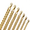 Beveled Cuban Link Chain Necklace – 18K Gold Plated Stainless Steel (3–10mm)