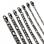 Figaro Chain Necklace & Bracelet – Black Anodized 316L Stainless Steel (4–10mm)
