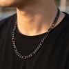 Figaro Chain Necklace & Bracelet – Black Anodized 316L Stainless Steel (4–10mm)