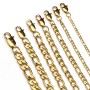 Figaro Chain Necklace & Bracelet – 18K Gold Plated 316L Stainless Steel (4–10mm)
