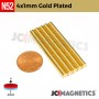 4mm x 1mm N52 Gold Plated Neodymium Magnet - 5/32" x 1/32" Disc 4x1mm