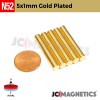 5mm x 1mm N52 Gold Plated Neodymium Magnet Discs - 13/64" x 1/32" Disc 5x1mm
